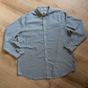 L.L Bean XL Button Down Wrinkle Resistant Blue Checkered Mens Top